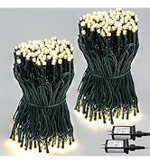 2-Pack 66FT 200 LED Christmas Lights, 13 Modes Extendable Christmas Tree Lights with Timer & Memo...
