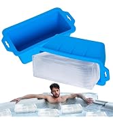2 Pack Extra Large Ice Block Molds,8 LB Silicone Large Ice Cube Molds For Ice Bath Tub, Reusable ...