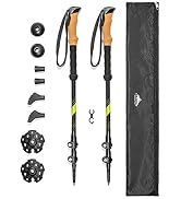 Cascade Mountain Tech Trekking Poles - Carbon Fiber Walking or Hiking Sticks with Quick Adjustabl...