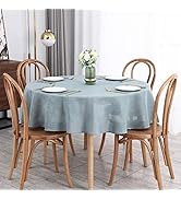 maxmill Lux Faux Linen Tablecloth with Slubby Yarn Textured Weaves Wrinkle Resistant Anti-Shrink ...
