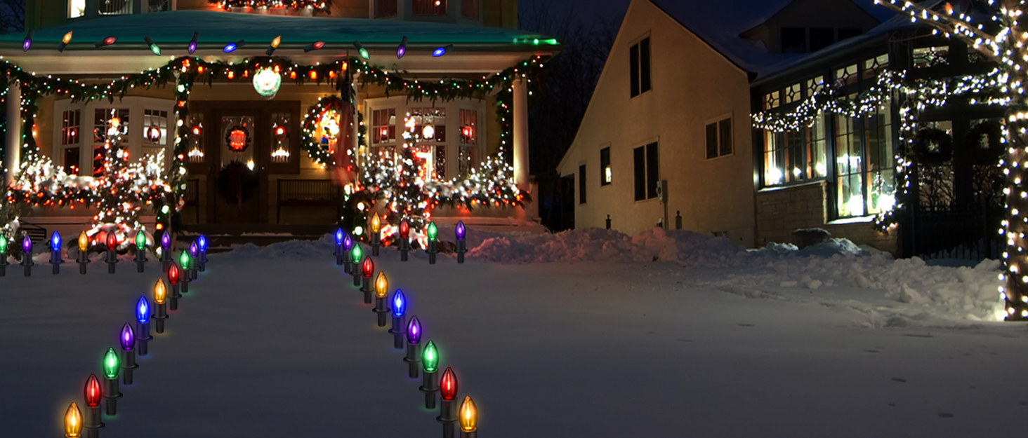 C9 Christmas pathway lights
