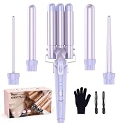 Waver Curling Iron Curling Wand - BESTOPE PRO 5 in 1 Curling Wand Set with 3 Barrel Hair Crimper ...
