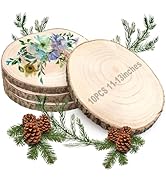ZOCONE 10 Pcs Large Wood Slices 11-13 Inches Unfinished Rounds, Natural Paulownia Wooden Slices f...