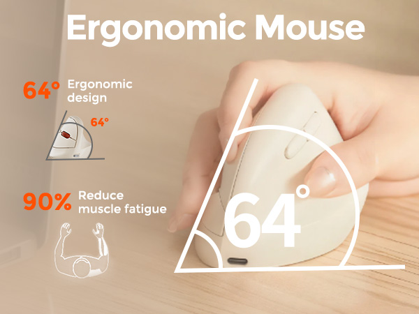 Ergonomic Vertical Wireless Mouse