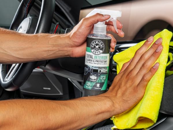 Refreshing steering wheel and center console with Total Interior Cleaner