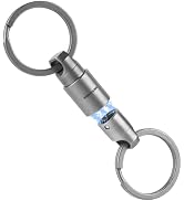 KEEPO LINK Titanium Magnetic Key Ring Quick Release Keychain Holder, 360° Rotatable for Car Keys ...