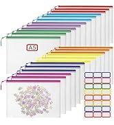 24pcs Mesh Zipper Pouch File Bags Puzzle Storage Bags, A5 Size 9.4 x 6.9 Inches Large Reusable Zi...