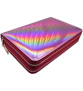 Mezerdoo 216 Slots Stamping Plate Holder Case Rainbow Laser Design Round Square Rectangular Nail ...