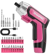 GRENPRO 4V Cordless Screwdriver Rechargeable, Electric Screwdriver Cordless 29pcs, USB Small Powe...