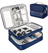 SELLYFELLY Electronics Travel Organizer, Double Layer Cable Organizer Bag Watreproof Electronics ...