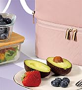 NISHEL Lunch Bag for Women, Insulated Two Separate Compartments Lunch Box with Adjustable Shoulde...