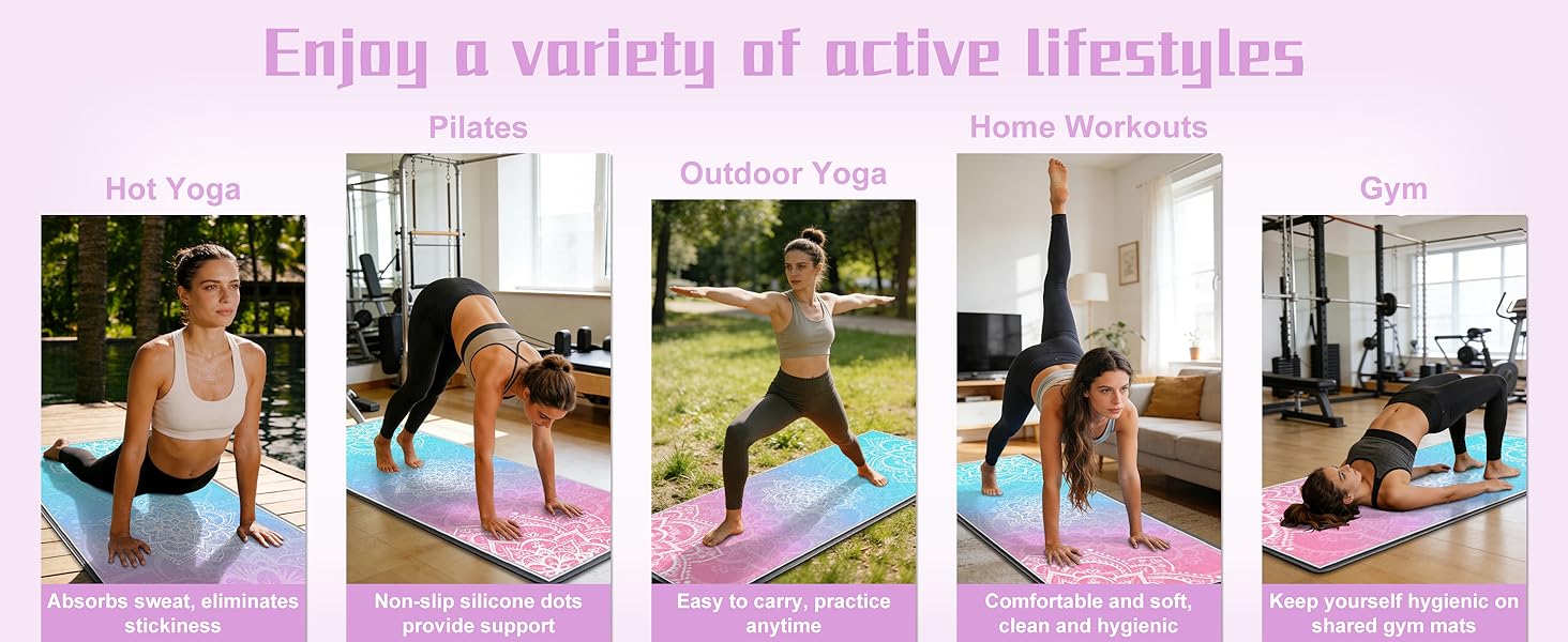 yoga towels for hot yoga non slip