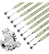 XWT Micro Fineliner Pens 9 Size/Set, Ultra Fine Fineliner Pen, Soft Nib Pen, Brush Marker Pen, Wa...