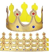 NUOBESTY Crown Hat, 4Pcs Golden Kids Party Crown Set, Fabric Birthday Crown Hat for Birthday Part...