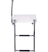 Amarine Made 2 Step in-Board Outboard Transom Platform Telescoping Boat Ladder Stainless Steel Sw...
