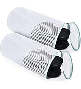 OTraki Shoe Washing Bag 7 x 15 inch 2 Pack Durable Sneaker Mesh Laundry Bag Metal Zipper Wash Sho...