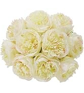 U'Artlines 2Bouquet 10Heads Artificial Peony Silk Flower Leaf Home Office Wedding Party Festival ...