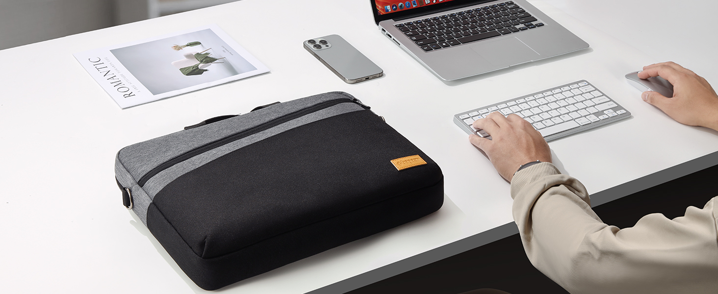 Grey laptop bag