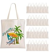 TAOZIM 24Pack Canvas Tote Bags Bulk, 10oz Cotton Blank Canvas Tote Bags Reusable Grocery Bags Sho...