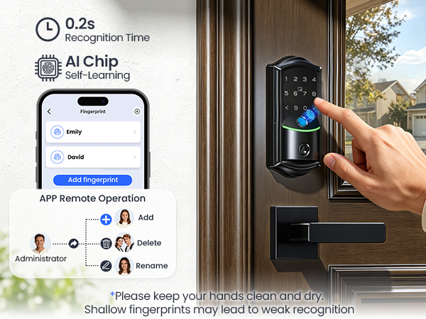 fingerprint door lock with AI self learning