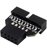 WLGQ USB 2.0 9PIN Female to 19PIN Male Adapter, Black, Computer Connector Converter for Motherboa...