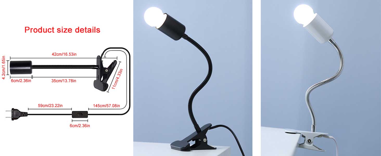 Clip on Light E26/E27 Metal Clamp Light Socket