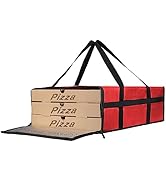 Bodaon Insulated Pizza Delivery Bag, 20" x 20" x 6" Pizza Warmer Bags for Carry Hot, Red, 1-Pack