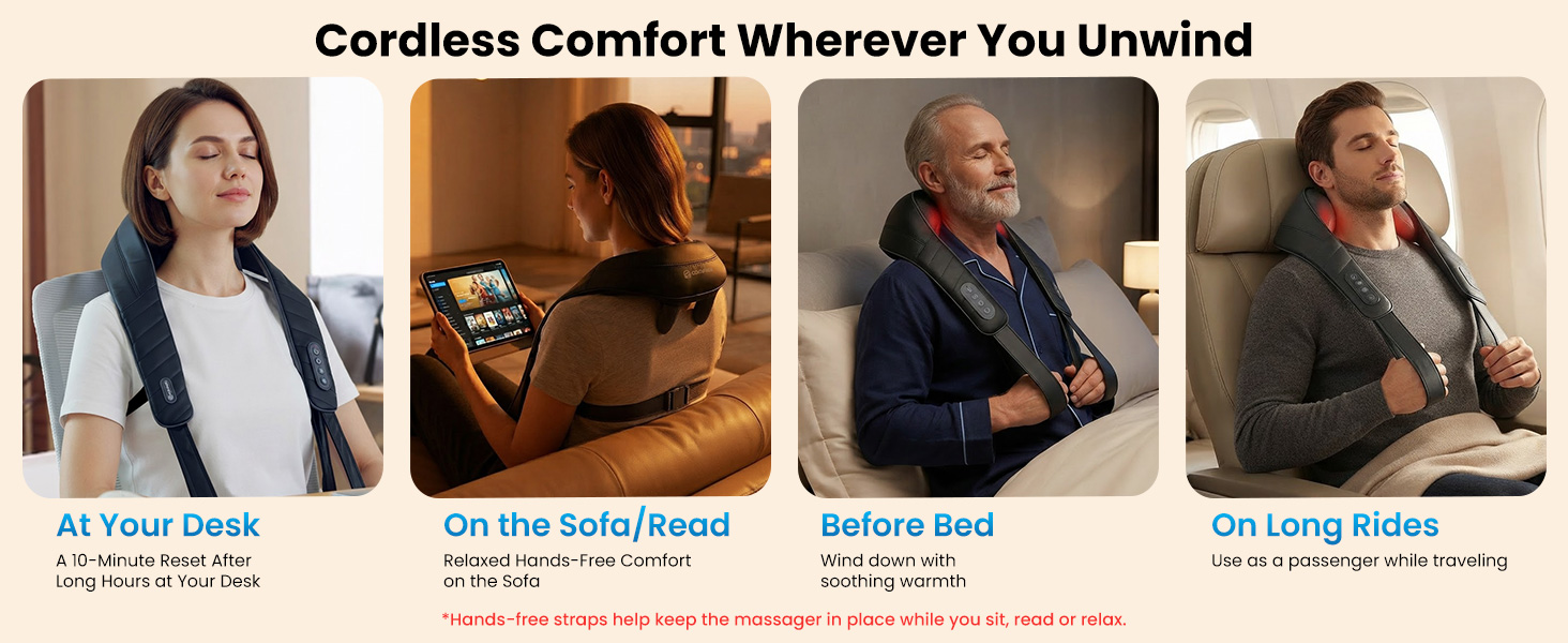 cordless neck massager for pain relief deep tissue