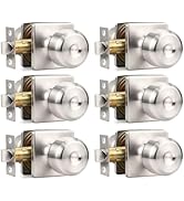 Brotima Brushed Nickel Passage Door Knobs Keyless Squre Plate Door Knob Closet Door Knobs Interio...