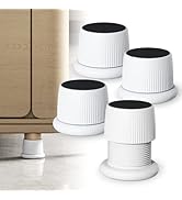 xuenair Adjustable Furniture Bed Risers, 1.6-2.6 inch Bed Risers White, Durable Plastic and Anti ...