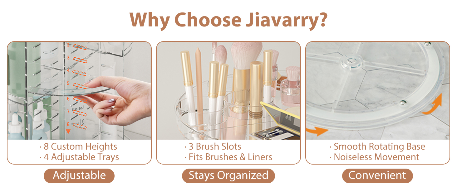 spinning skincare organizers for vanity