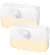 AMIR 2 Pack Motion Sensor Stair Light for Indoor, Battery-Powered LED Night Light, 40 Lumen 3000K...