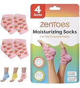 ZenToes Moisturizing Socks for Cracked Heel Treatment, Vitamin E, Olive Oil and Jojoba Oil Infuse...