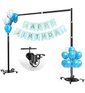 Qoolfoto 10 x 10 ft Pipe and Drape Backdrop Stand with Wheels Heavy Duty Photography Background K...