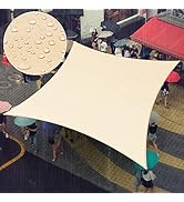 Amgo 7' x 12' Beige Rectangle Waterproof Sun Shade Sail UPF50+ AMWTPR0712 Canopy Awning Shelter, ...