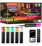 Lumary 6 Pack Smart Pathway Lights 2100LM, RGBAI/Cool/Warm White, Aluminum Wired Landscape Lighti...