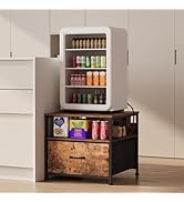 Unionly 180 lb Mini Fridge Table with Drawer Fridge Shelf, Mini Fridge Cabinet with Storage,Heavy...