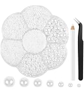 BOUBONI 6800 Pcs Flatback Pearls Kits 2/3/4/5/6/8/10mm Half Round Pearls for Crafts with Pickup P...