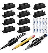 Vidotim 10Pack Adhesive Pen Holder for Desk, Silicone Pencil Holder for Classroom,Teacher Student...