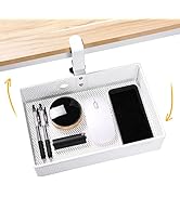 Euyona Mesh Desk Organizer and Clamp-on Swivel Pencil Drawer, Desk Hidden Desk Organizer Extra St...