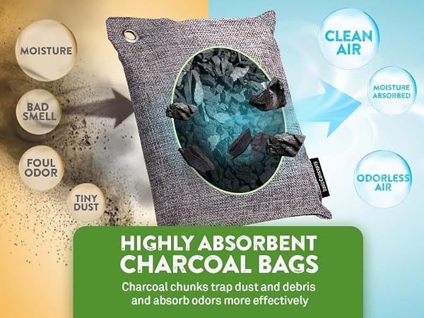 odor charcoal absorber eliminator bags air bamboo deodorizer activated closet bag car purifying