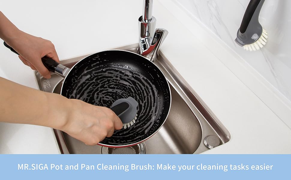 MR.SIGA Pot and Pan Cleaning Brush - Pack of 2