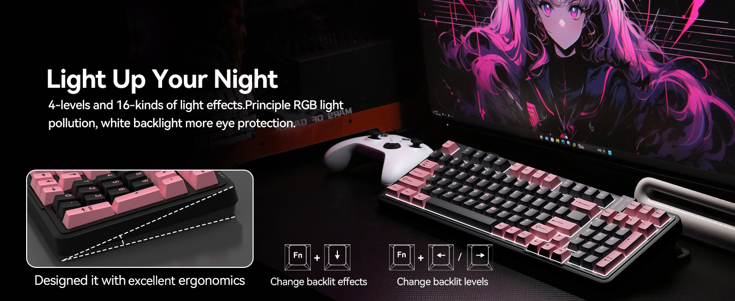 pink silent mechanical keyboard