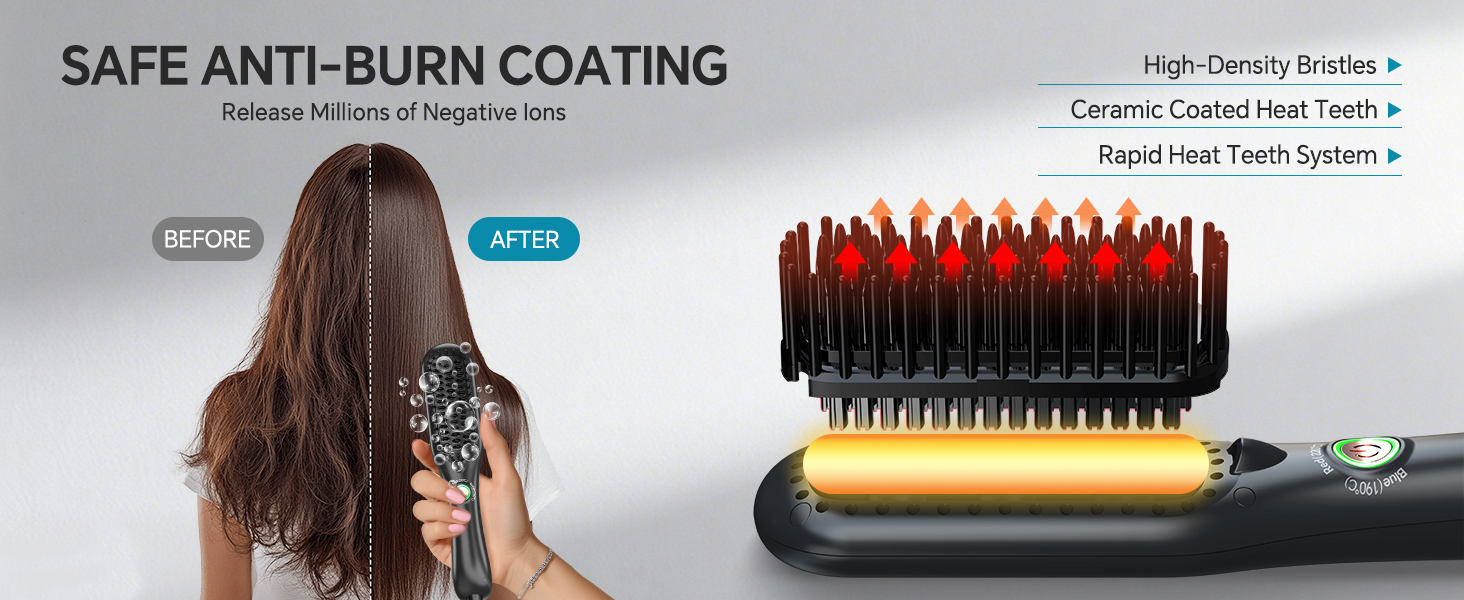 Hair Straightener Brush, Hair Straightener Comb Straightening Brush
