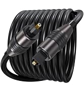 Optical Audio Cable 15 Feet Long, Toslink S/PDIF Standard Fiber Optic Cord Gold-Plated Connector ...