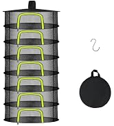 Doacpcr 7 Layer Herb Drying Rack, Herb Drying Rack Hanging Mesh, Foldable Bud Drying Net with U-S...