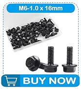 Yinpecly M6-1.0 x 16mm Flanged Hex Head Bolts Flange Hexagon Screws, External Flange Hex Drive Sc...
