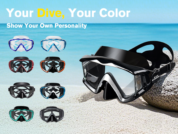 Adult Pano 3 Scuba Diving Mask Snorkel Mask Anti-Fog Swim Mask Swim Goggles with Nose Cover
