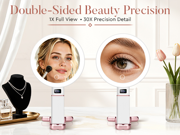 travel makeup mirror with lights and magnification