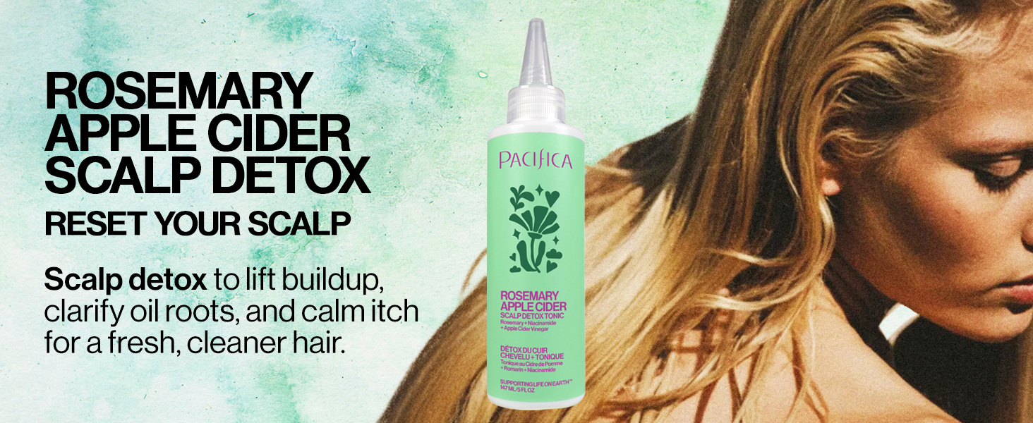 pacifica scalp scrub treatment with ACV, removes buildup, soothes dry itchy scalp